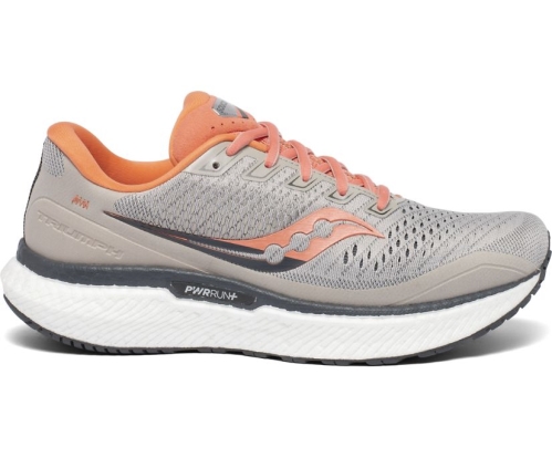 Tenis Saucony Triumph 18 Wide Mujer Zapatillas Running Moonrock / Coral México MX-953-BS